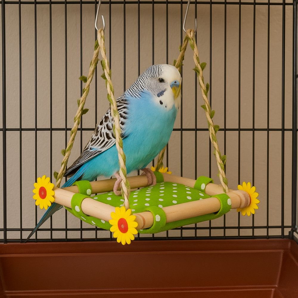 Bissfeste Vogel Hängematte Atmungsaktiv Stabil Papageien Nest Bett Abnehmbares Vogel Schaukel Spielzeug Für Papagei Hamster Wellensittich