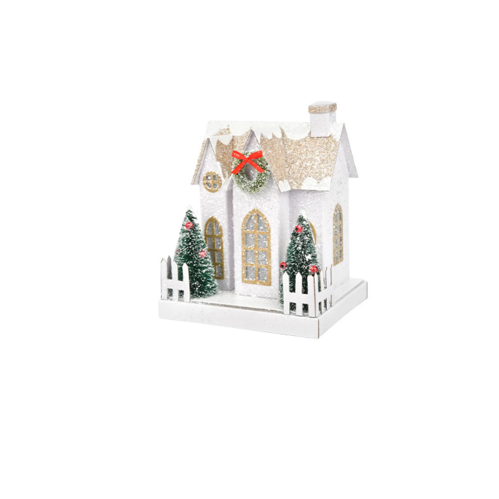 

Holiday Glowing Christmas House Home Desktop Decoration Decoration Shopping Mall Window Scene Layout House Creative Ornaments One Size