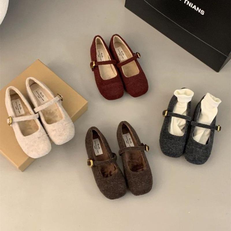 Fashion Comemore Women Fur Mary Jane Shoes Fashion Shallow Soft Sole Shoes 2025 Spring Autumn Ladies Comfort Outdoor Lazy Flats Loafers