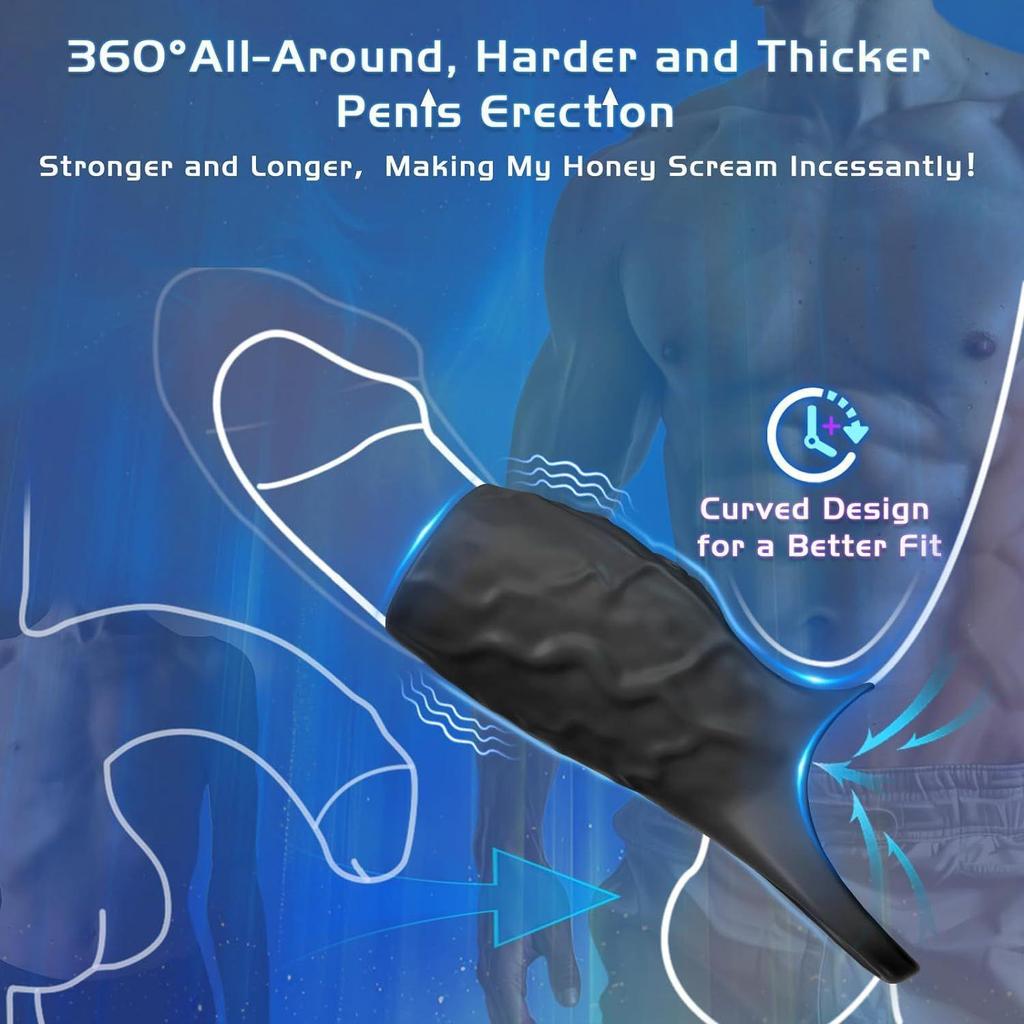 Wolf Warrior Men's Vibrating Penis Ring and Sleeve Vibrator - Adult Erotic Sex Toy
