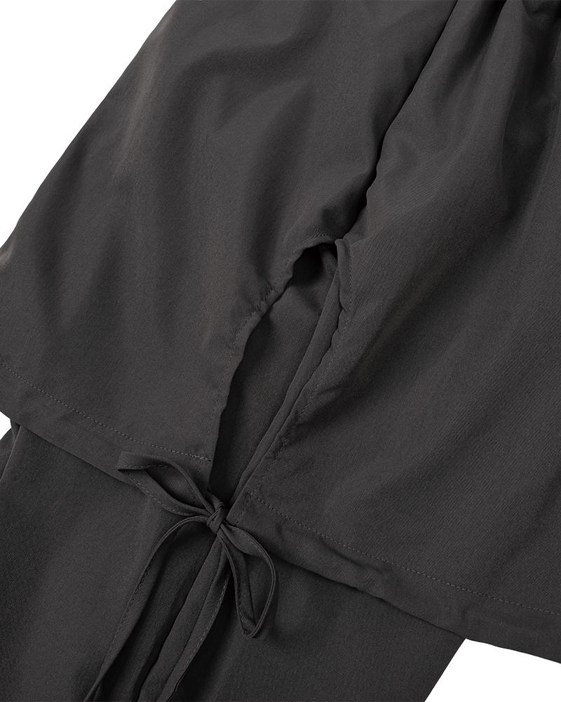 MOAA Wrap Skirt Bootcut Trousers (Charcoal)