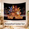 Arazzo con Testo Nome Personalizzato, Appeso a Parete Boho Five Nights at Freddy’s, Arazzo Decorativo per Sfondo Stanza