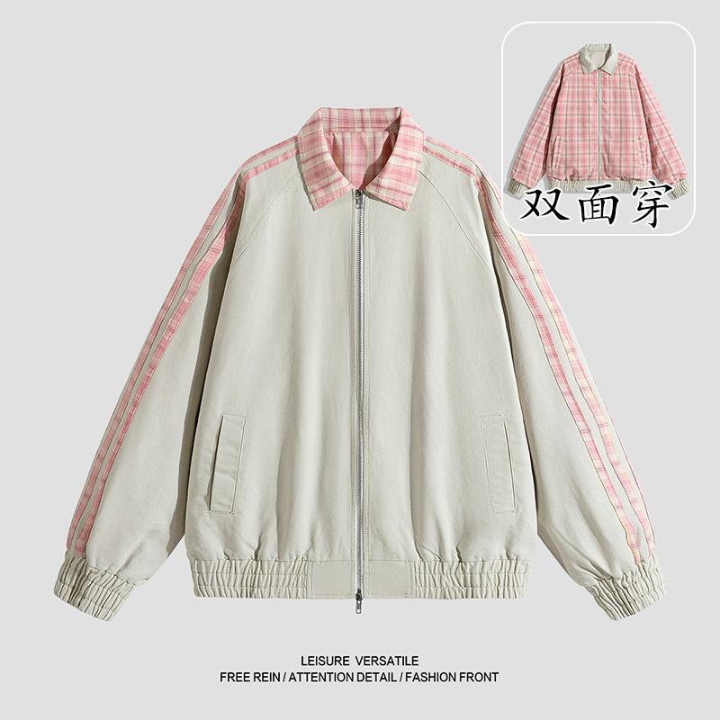 Versatile Coat Minimalist Cotton Jacket Men's 2026 Jacket Reversible Wear Casual Men's Baseball Clothing Fall Men's Breathable Work Casual Jacket