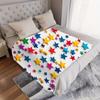 1pc Colorful Stars Digital Printed Design Blanket - All-Season Soft Flannel Throw with Vibrant Star Pattern, Mixed Colors for