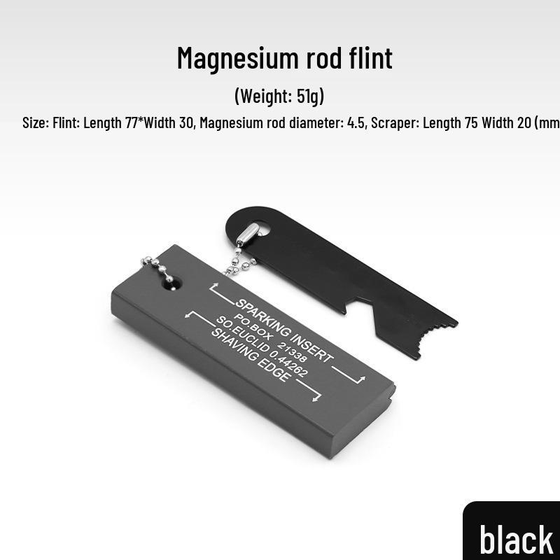 US-Style Magnesium Flint Fire Starter: Outdoor Survival, Waterproof Camping Tool with Rod & Strip