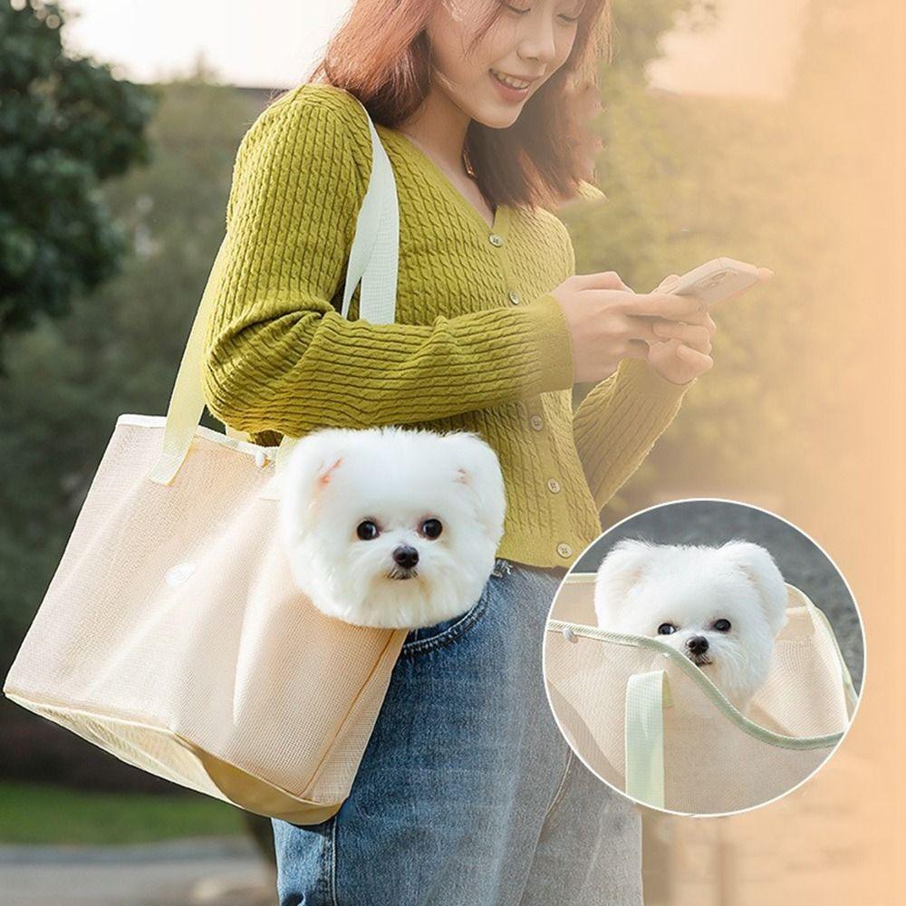Soft Puppy Shoulder Handbag Breathable Puppy Carrying Bag Pet Supplies Pet Travel Bags  Summer