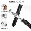[vinacreations] 20mm Black Crocodile Watch Strap with D-Buckle, Men's Crocodile Replacement Watch Band with Quick Release Spring Bar, Silver Wristband