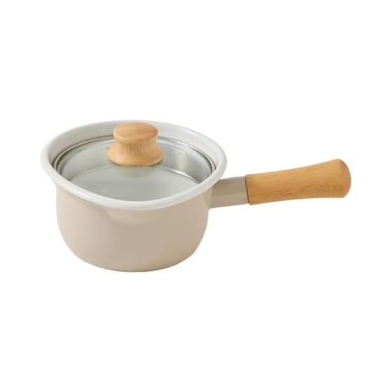 [Эксклюзивно для Amazon.co.jp] Эмалированная кастрюля Fuji с дуршлагом, стеклянной крышкой, Petit Pot, Маленькая кастрюля, Одноручная кастрюля, Светло-серый