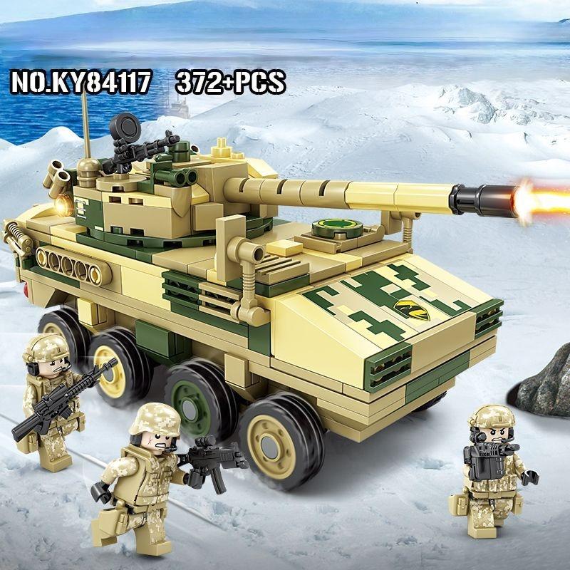 Military Cannon Assault Armored Vehicle Battle Tank Car Truck Army Weapon Building Blocks Sets Model Boys Toys for Kids Gift