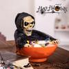 2025 New Halloween Candy Bowl Motion Activated Ghost Dish with Light Up Eyes Spooky Sound Party Decor Trick or Treat Bowl