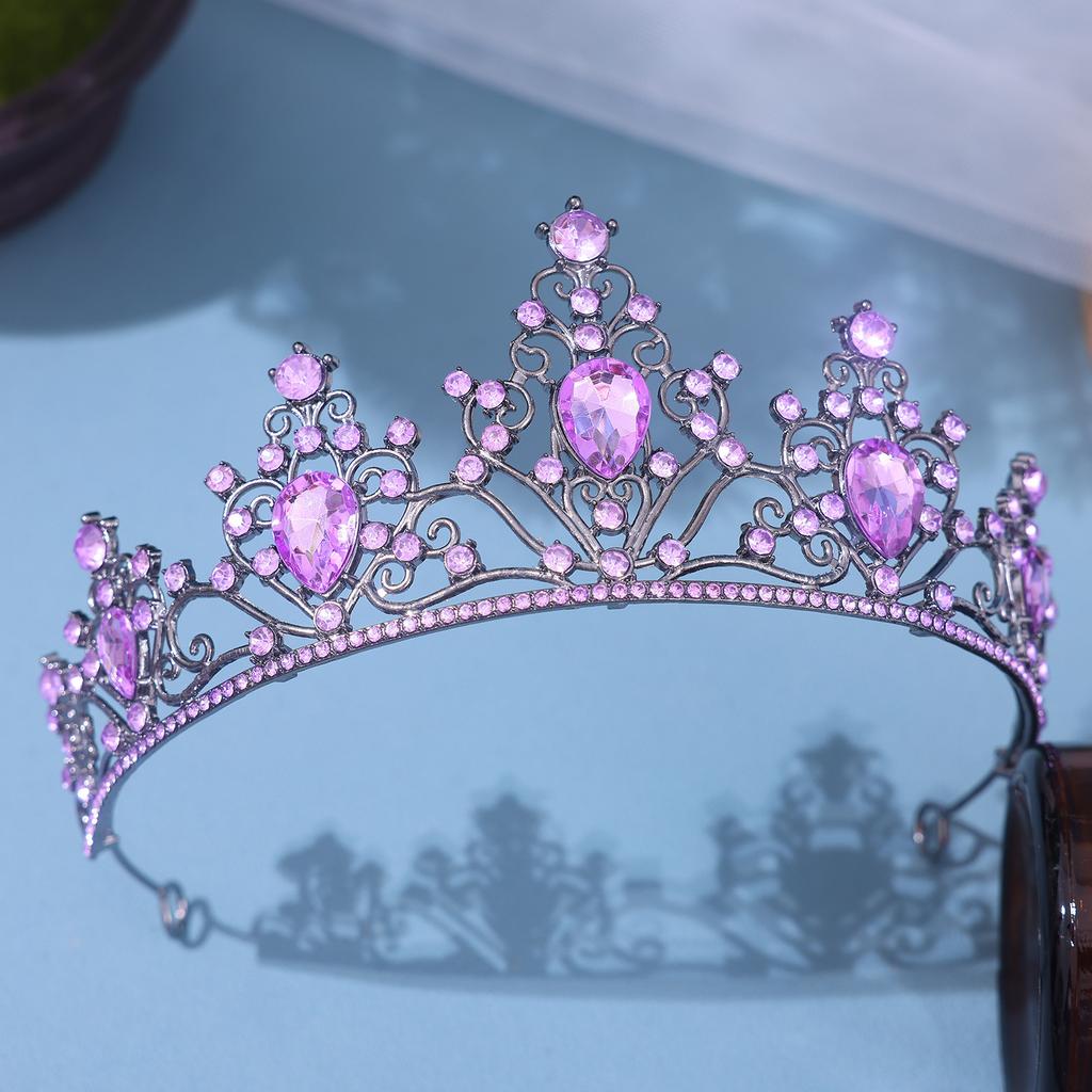 European Style Bride's Water Diamond Tiara Hair Accessory Wedding Dress and Evening Gown Accessories Princess Studio Hair Crown Style Tiara