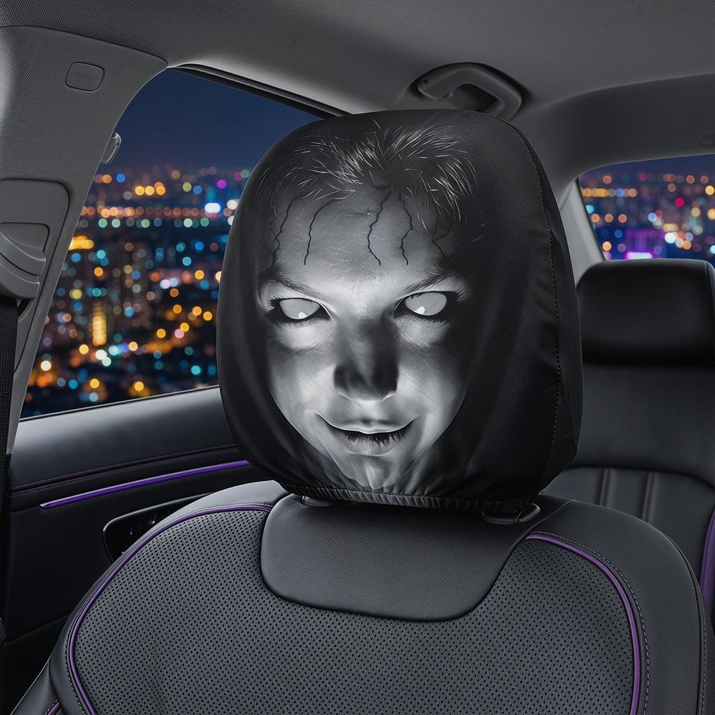 Stretch Seat Headrest Protector Elastic Fabric Scary Covers Auto Interior Accessories Car Headrest Case for Most Vehicles