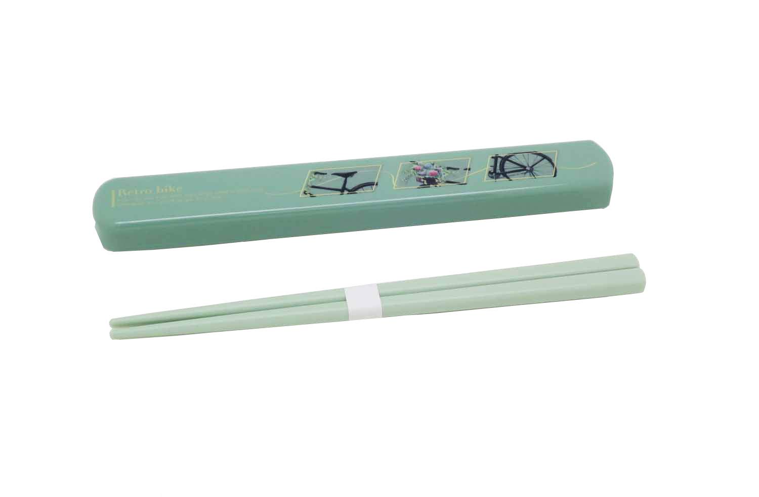 

OSK Bento Lunch Pull Lid Chopstick Box Retro Clicking Made in Dishwasher Box, Box, Set, Bike, 19.5cm [Sliding Type/No Sound/Silver Ion] Japan, Safe,