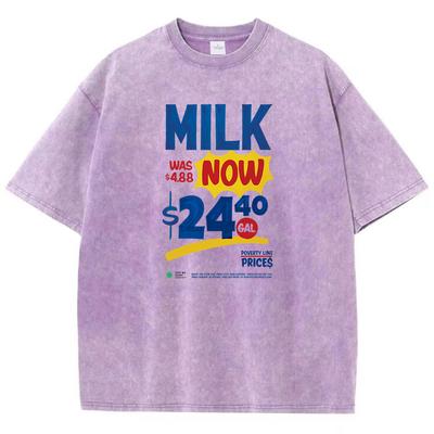 Leche Ahora Carteles Publicitarios Printingboy Camiseta Patrón Encantador Camiseta Camisetas Chic para Exteriores Manga Corta