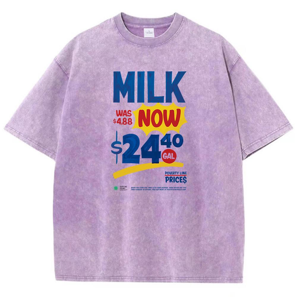 

Молоко Сейчас Рекламные Плакаты Printingboy Футболка Милый Узор Футболка Уличный Шик Футболки С Коротким Рукавом 3XL