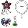 Trendy Red Monster Flower Charm Bracelet 925  Silver Adjustable Hypoallergenic Diy Fine Jewelry