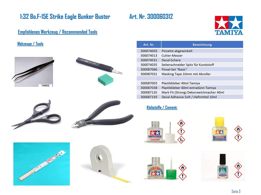 Tamiya Flugzeugserie 12 Luftwaffe Boeing Strike Eagle Bunker Buster Plastikmodellbausatz 60312 1/32 Nr. UNS. F-15E
