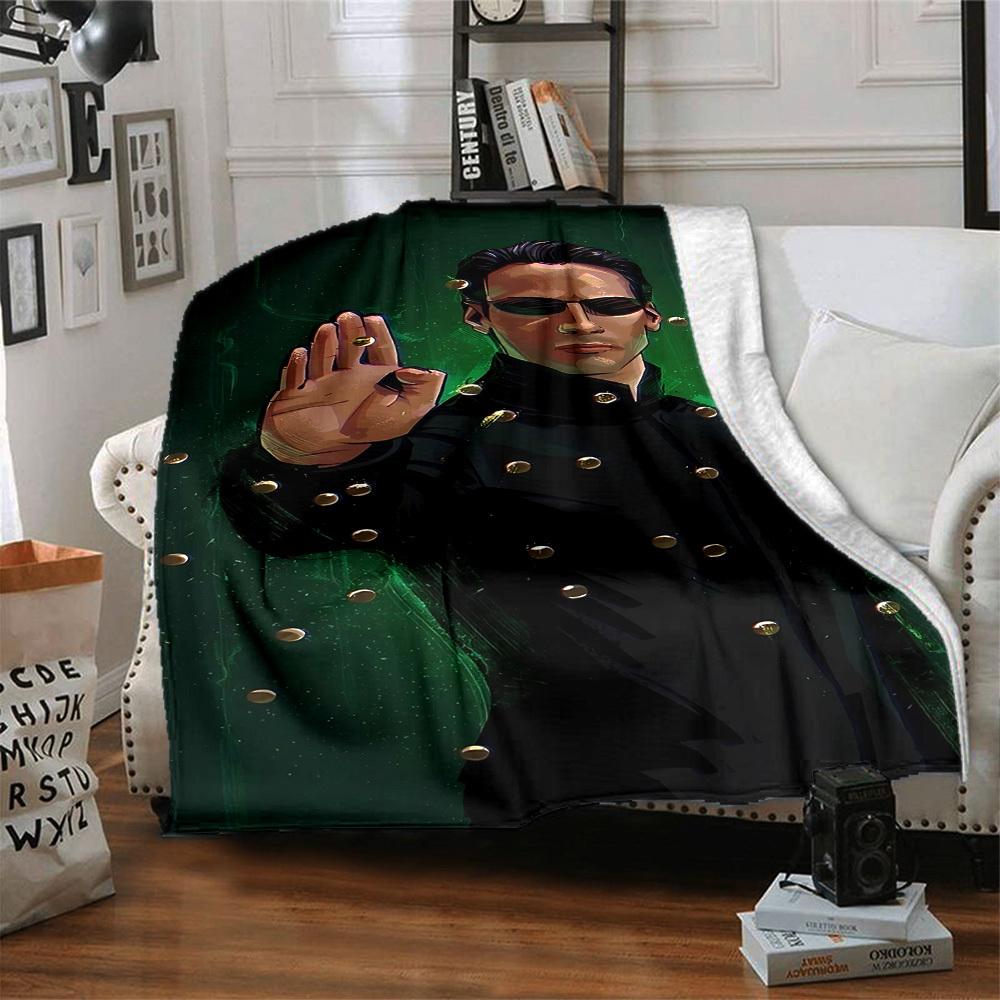 1 Stück Matrix, Neo Decke Leichte Flanelldecke zum Werfen für Sofa, Bett, Reise, Wohnzimmer, Büro, Couch, Stuhl und Bett