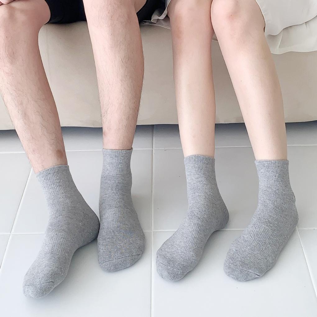 5 pairs of men's and women's double-cushion mesh short socks