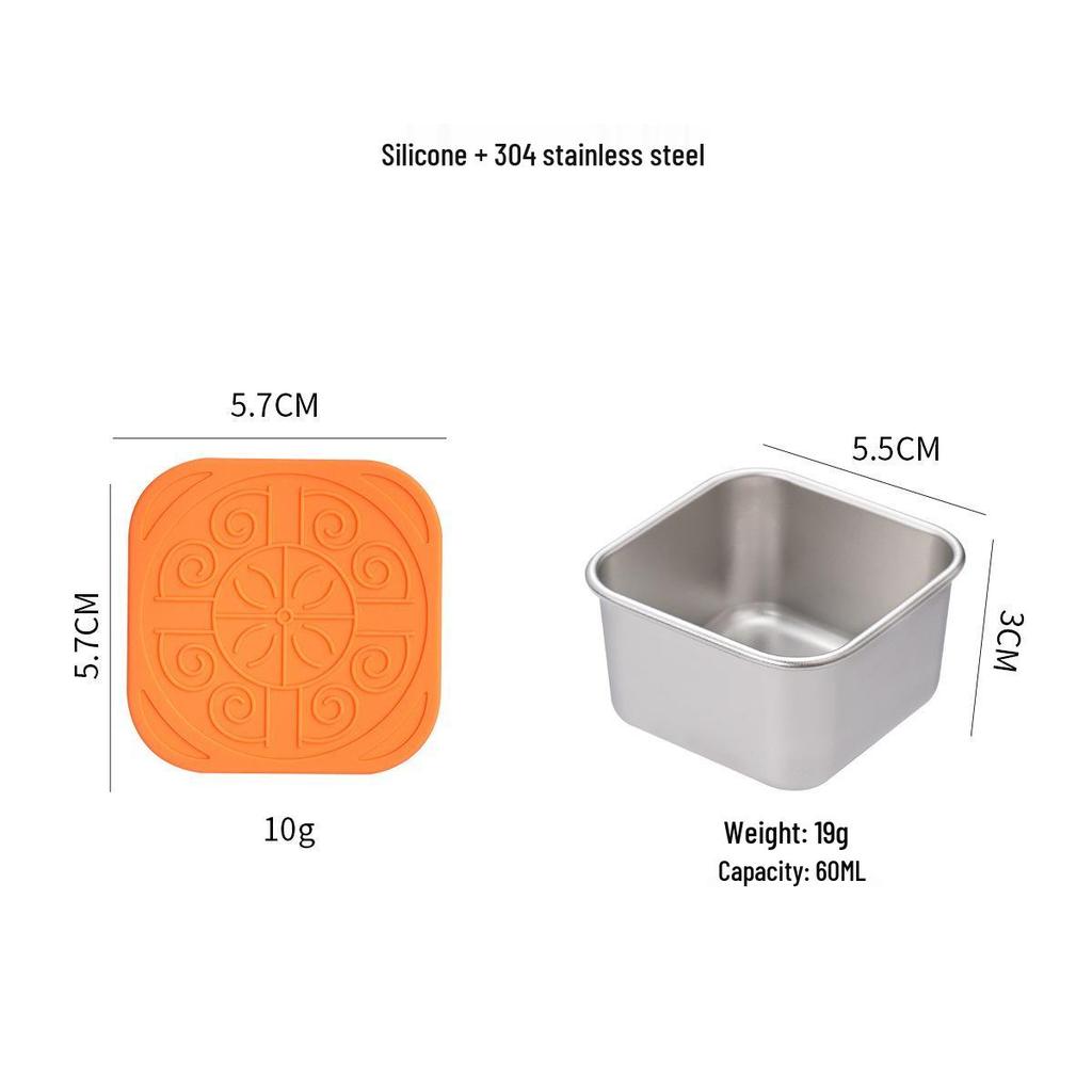Stainless Steel Sauce Dish with Silicone Lid – Portable Outdoor Dipping Dish for Salad and Seasoning
