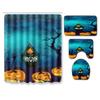 Halloween Shower Curtain Floor Mat Combination Four-Piece Set Bathroom Toilet Carpet Shower Room Mat Foot Mat