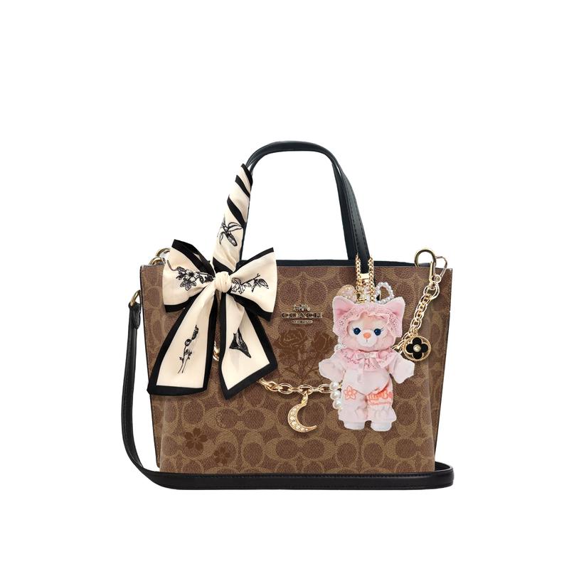 

COACH handbag [Customized bag] Mollie brand logo detachable shoulder strap tote bag tote bag shopping bag artificial leather Diemengjian basic outfit чорний