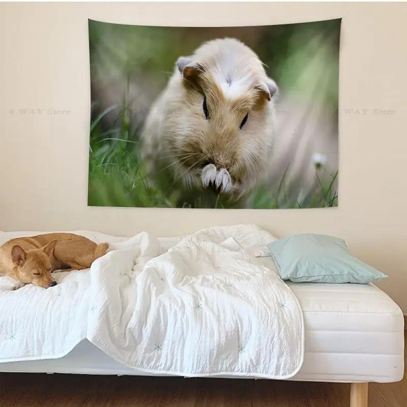 Niedlicher Meerschweinchen-Druck Wandteppich Büro Wohnzimmer Wandteppich Heim Wanddekoration Wandteppich