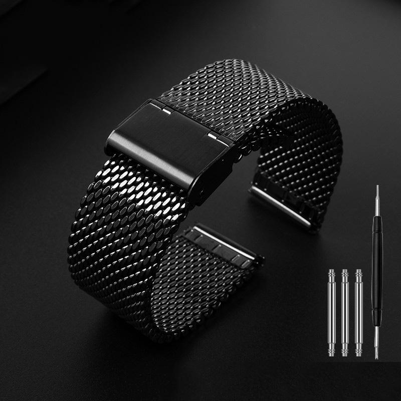 Klassisches Uhrenarmband aus Edelstahl, 20 mm, 22 mm, schwarzes Uhrenarmband für Armani Black Warrior AX7105 AR1970 für Huawei Watch Gt2/3