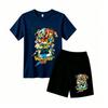 Fashion Anime Character Games Print Outdoor Street Kids T-shirt and Shorts Summer Home Casual Outfit Boy and Girl's Sports Set