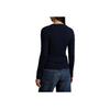 Polo Ralph Lauren Einfarbiger Strickpullover mit Rundhalsausschnitt, schmale Passform, Damenpullover, Marineblau WMPOSWEN6820157-410