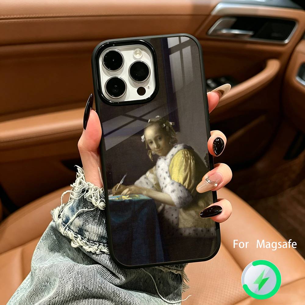 Johannes Vermeer Art For IPhone17 16 15 14 13 12 11 Plus Pro Max Plus Wireless Charger Phone Case