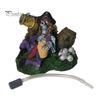 Resin Fish Ornament Pirate Skeleton Aquarium Bubbler, Underwater Tank Ornament, Air Bubbler with Hose Stone for Freshwater And Saltwater Tanks