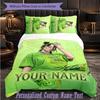 Personalized 3Pcs Bedding SetBillie Eilish Custom Text Duvet Cover Pillowcase Set Bedroom Gift