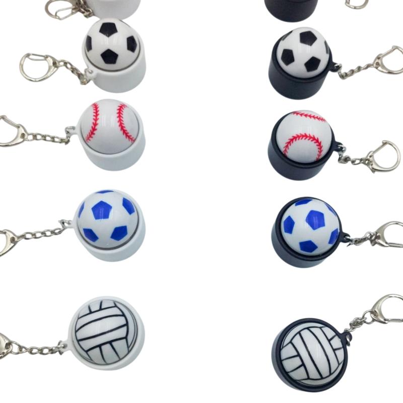 Creative 3D Print Basketball Football Fidget Keychain Push Clicker Stress Relief Toy for Corporate Promotional Gift