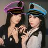 Hot Light Up Navy Hat LED Glowing Captain Cap For Men Women Masquerade Neon Sailors Hat Bar Club Cosplay Costume