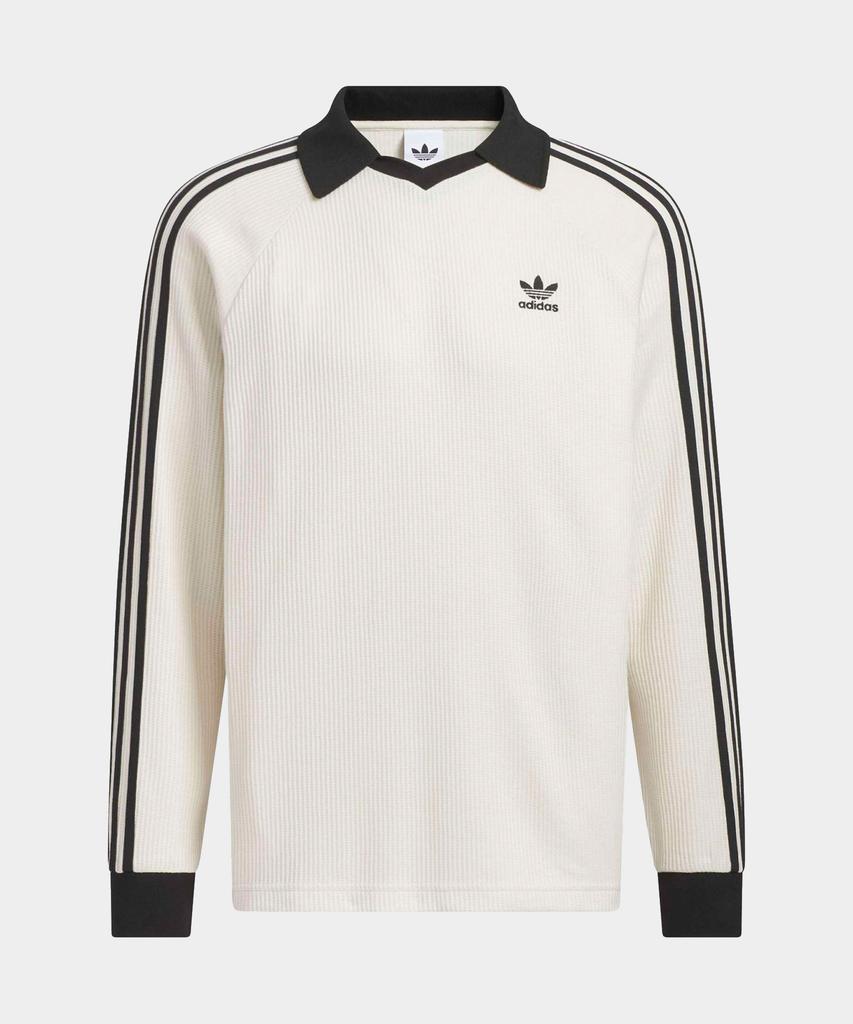 adidas Waffle Long Sleeve Polo Tee - Wonder White / Kq6867