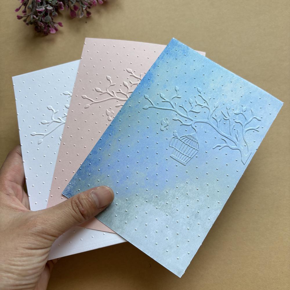 Birdcage Flowers Embossed Texture Mold for DIY Journals