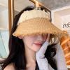 UV Protection Empty Top Straw Hat Woven Straw Folding Sunshade Hat Sunscreen Hat  Beach Vacation