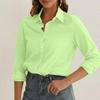 2025 Women's Solid Color Long Sleeve Loose Shirt with Fashion Lapel