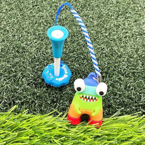 Anti Lost Plastic Golf Tee Hanger Cartoon Golf Tee Ring with Strap Tee Loss Prevention Golf Accessories for Men Women Golfer Gifts