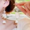 Elegant Pearl Petal Tassel Earrings - Versatile, Unique Design for Women, Perfect for a Stylish, Fashionable Look