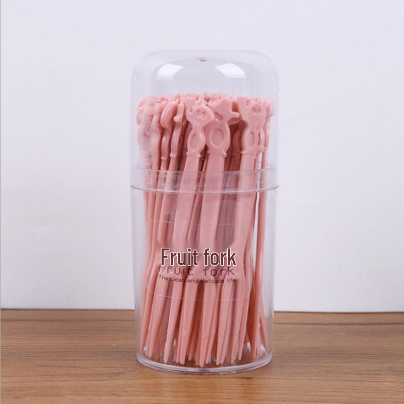 Boxed Set of Disposable Plastic Fruit and Dessert Forks