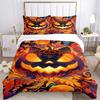 3pc Pumpkin Halloween Cover Set - 1 Quilt Cover + 2 Pillowcases, All Seasons Bedroom Setting, Perfect for Home008