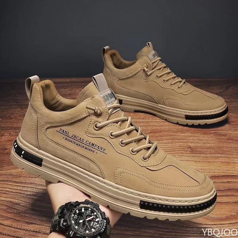 Fashion Men's autumn shoes breathable anti slip waterproof wear-resistant work shoes thick soled simple comfortable board shoes