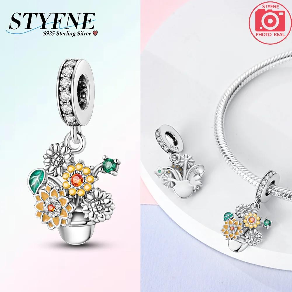 Copper Tulips Sunflowers Carnations Beads Charms Fit Diy Original Bracelets Necklaces For Women Jewelry Gift