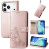 For iPhone 17 Pro Leather Case Four-Leaf Clover Wallet Phone Cover