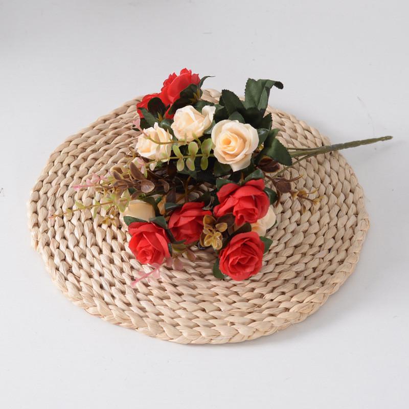 Elegant Rose Artificial Flower Bundle With Durable Silk For Home And Wedding Use