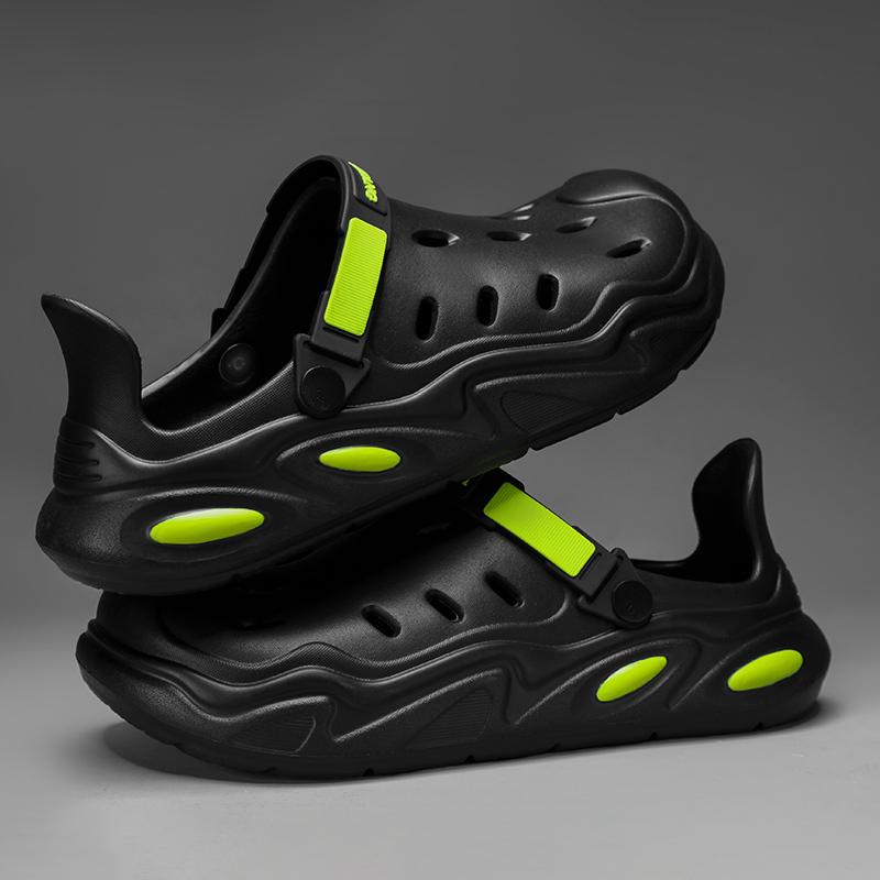 

Модные Простые Классические Мужские Шлепанцы с Отверстиями для Дома, Ванной Комнаты, Нескользящие, Легкие, Уличные, Противоударные, Полые Садовые Туфли 45