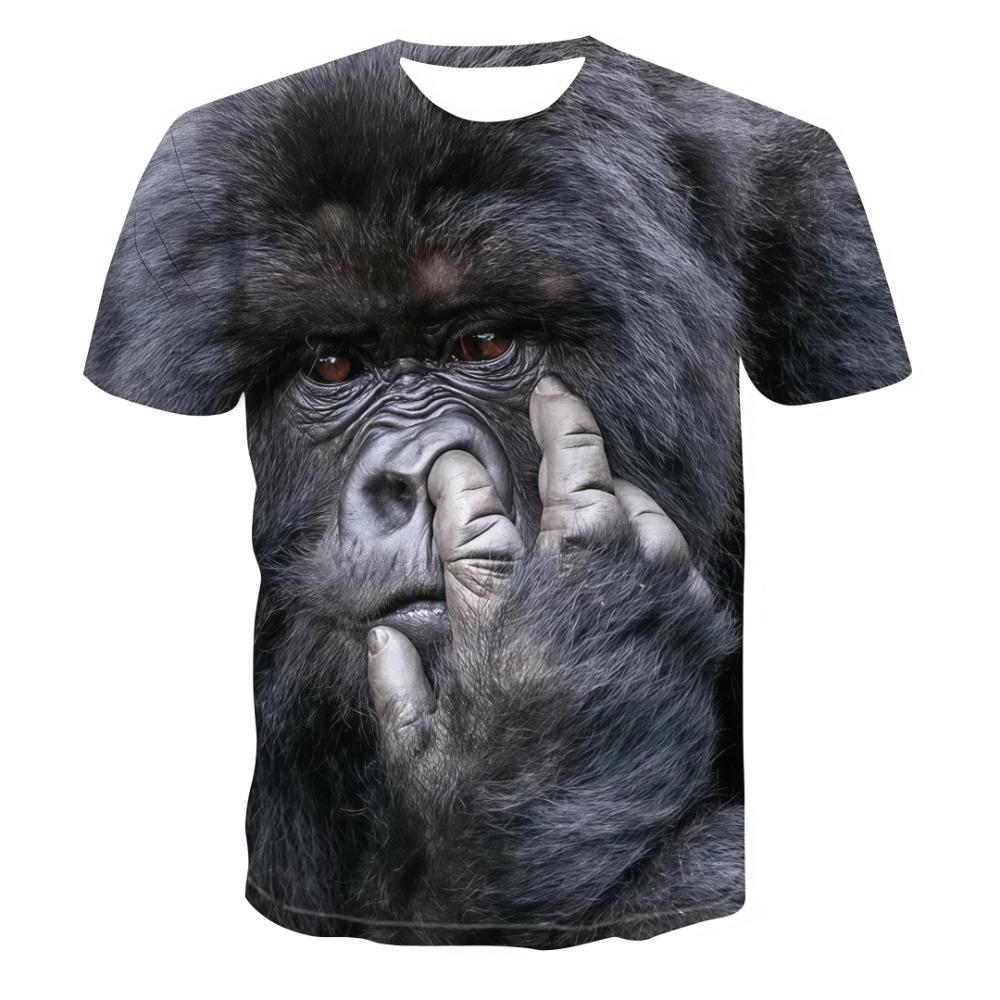 2026 New Funny Animal Gorilla T-Shirt - 3D Print - Unisex - Summer Street Quick-Dry Short Sleeve Shirt