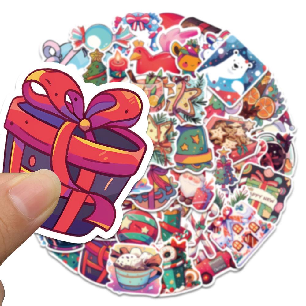 10/30/50pcs Cartoon Christmas Art Aesthetic Stickers Kawaii Graffiti Decals DIY Luggage Notebook Guitar Cute Waterproof Sticker